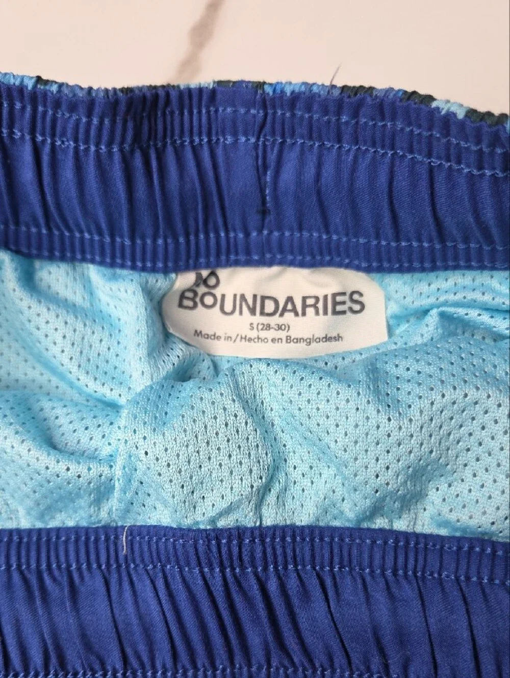 Men's Navy Patterned Quick-Dry Swim Trunks with Drawstring Waist (2pck)